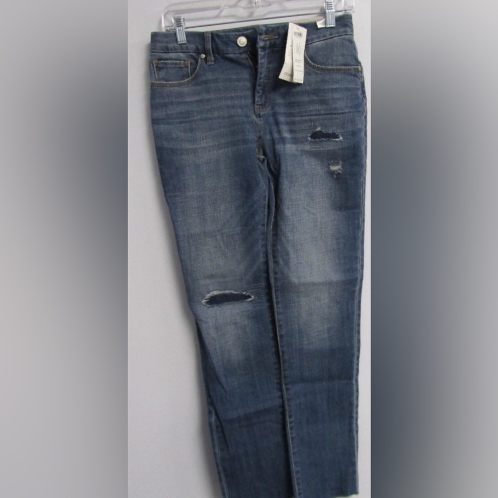 NWT Women’s Chico’s Girlfriend Slim Leg Ankle Blue Jeans Size 0T